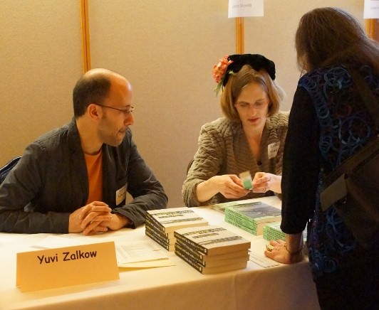Authors Yuvi Zalkow and Laura Stanfill chat with guests at “HomeWord > Bound: An Event of Literary Proportions,”
