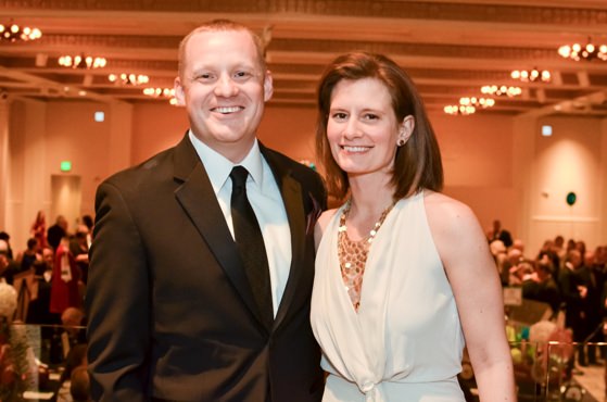 Auction co-chairs Regence's Andrew Over and Portland Monthly's Kelly Montoya