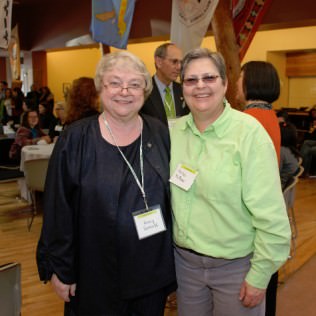 Nancy Koroloff (former director), with former staff member Marilyn McManus.