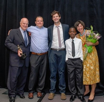 Duncan Campbell, Child Activist and Founder of Friends of the Children and The Campbell Group, is pictured with his son Jeff Campbell (who has diabetes), son Courtney Campbell their friend and wife Cindy Campbell  