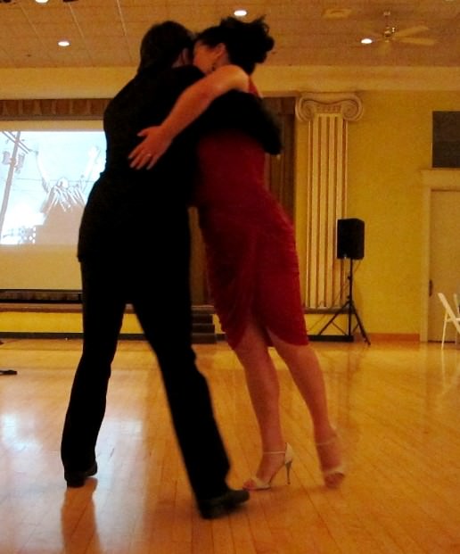 Tango dancers Adam Cornett and Remanda Shang perform for guests during dinner.