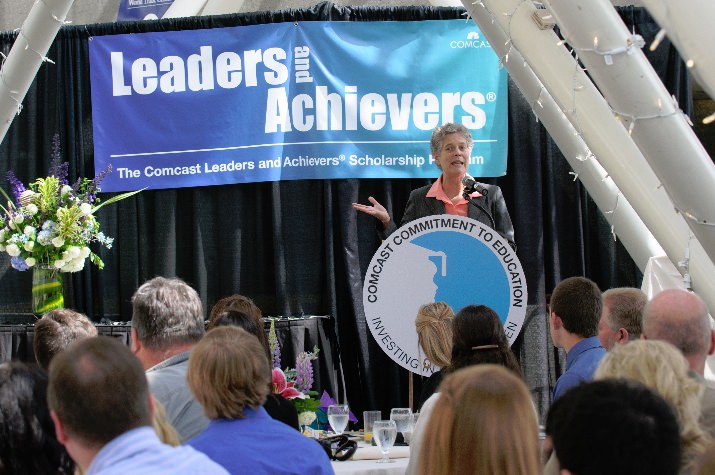 Carole Smith, Portland Public Schools Superintendent, remind Leaders and Achievers scholarship recipients that they are agents of change and role models for their peers. Photo by Andie Petkus.