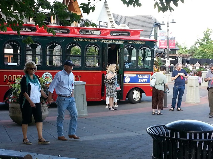 Supporters were able to tour the new sculptures by bus.