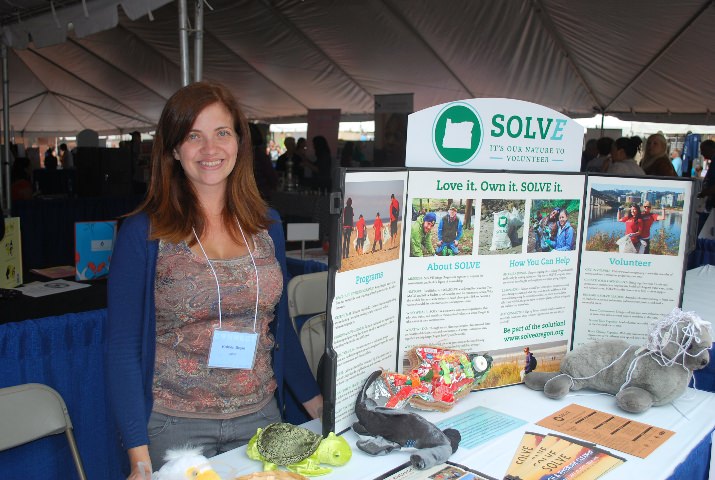 Kaleen Boyle told people about volunteer opportunities at SOLVE.