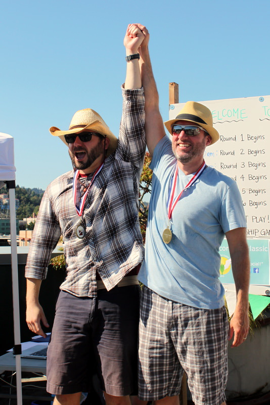 2013 Cornhole Champions Jason Kane (L) and John McPhee (R).