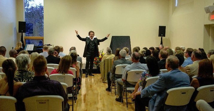 Marc Gremm performs to a rapt crowd in the newly inaugurated Lampros-Hedinger Hall.