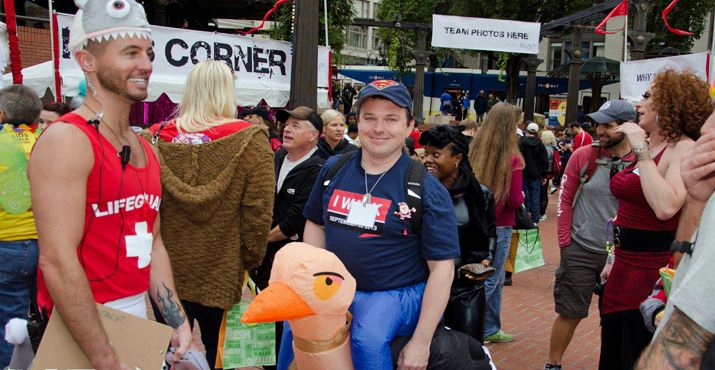 Andrew Shayde and Chris Ritchey were at Pioneer Courthouse Square for the walk.