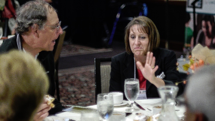 Washington County Commissioner Dick Schouten and Edwards Center Executive Director Jessica Leitner