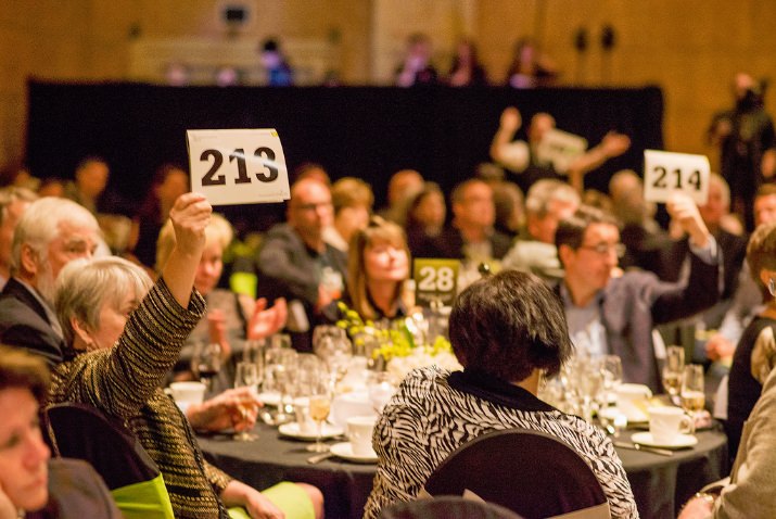 DoveLewis supporters raise their bidder numbers high during the evening's appeal to support the nonprofit, 24-hour emergency animal hospital and community programs.