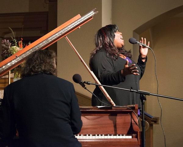 Michael Allen Harrison and Julianne R. Johnson performing together