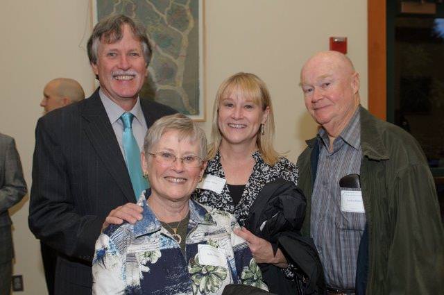 Director Patrick Maguire with Sally Klein, Edison parent Tracy Klein, and Lucien Klein