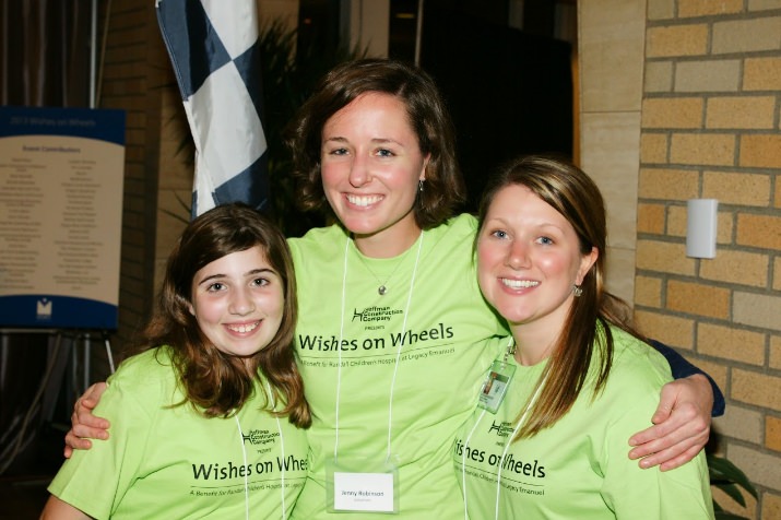 Wishes on Wheels volunteers Bella Garnatz, Jenny Robinson and Angela Heckathorn.