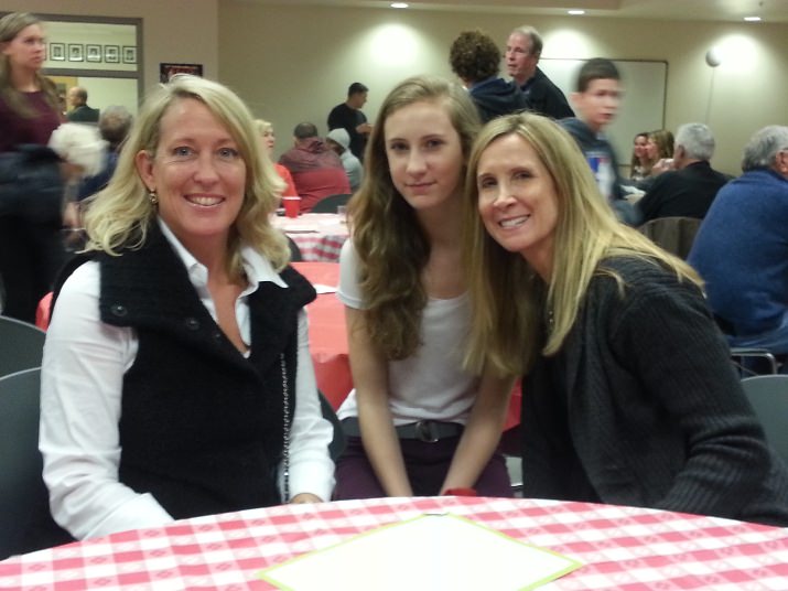 Central Catholic parent, Allison Kehoe with Josie Peterson and Karen Peterson