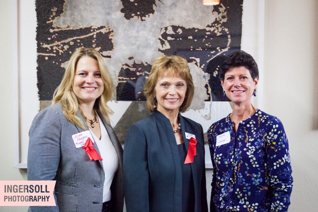JoDee Keegan, Dress for Success Oregon Board President; Barb Attridge; Dress for Success Oregon Executive Director and Co-founder; Lynn Loaker.