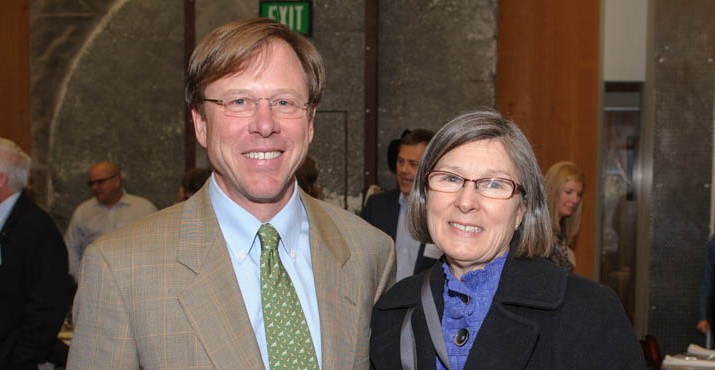 Guido Rahr, President and CEO of Wild Salmon Center, and Pam Wiley, Willamette River Initiative Manager at Meyer Memorial Trust.
