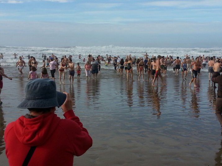 The water temperature was a chilly 49-degrees.