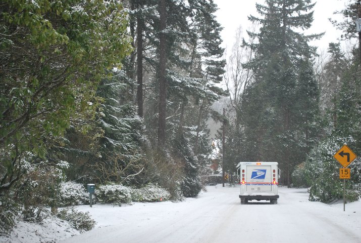 Neither snow nor rain nor heat nor gloom of night stays these couriers from the swift completion of their ... Rain or shine, snow or sleet, we deliver your mail!