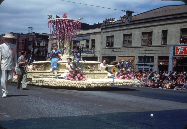 Portland Rose Festival Float in the 1950's Oregon Nikkei Endowment