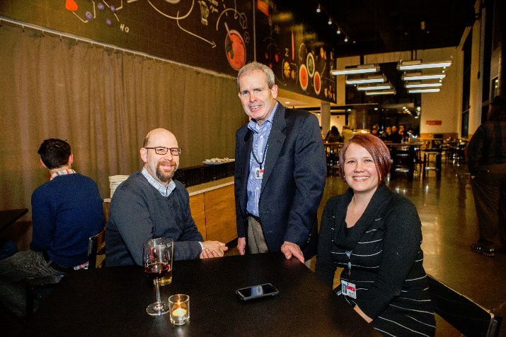 Russ Repp (middle) and colleagues from OMSI take a moment to enjoy PIFF opening night.