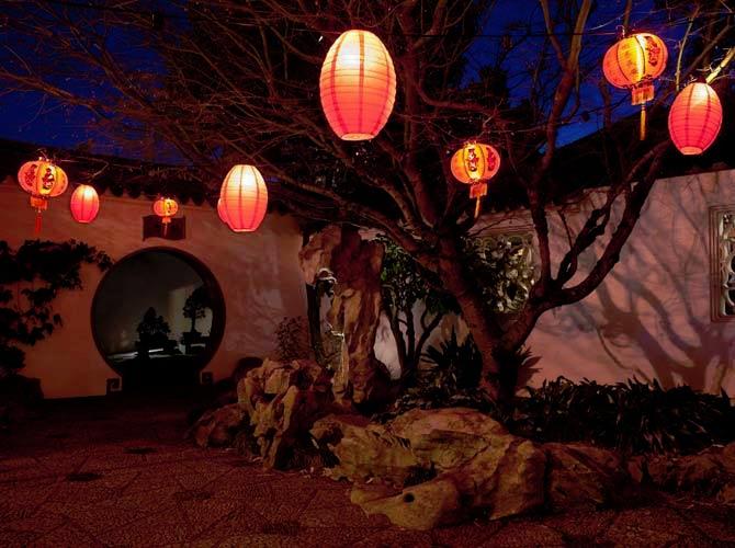 The celebration ends with three nights of Lantern Viewing and dragon processions (February 12-14).This photo by Diane Cook & Len Jenshel Photography from National Geographic shows the garden at Chinese New Year during the lantern viewing festival.