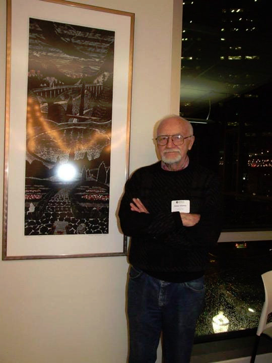 Artist George Johanson with his work 'Eden.'