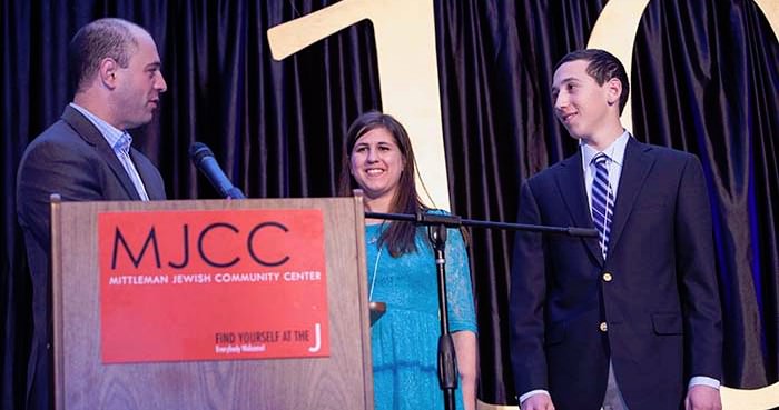 Josh Frankel presented the Harry Glickman Scholar Athlete Award to the winners: Shea Northfield and Brendan Edelson.