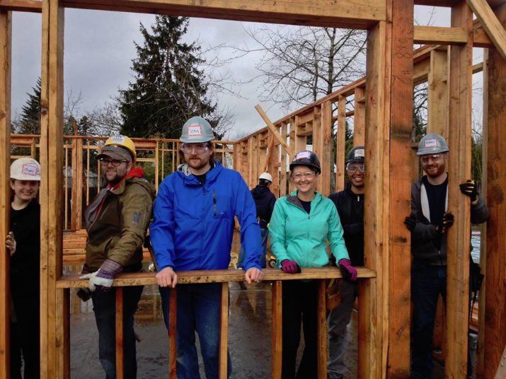 Huron Consulting Group employees savor the satisfaction of construction.