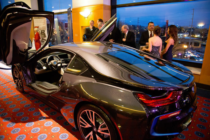 Guests admired the BMW i8 plug-in hybrid sports car donated by Kuni Automotive and Kuni BMW.