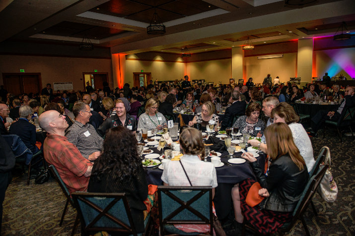 Close to 280 CPAH supporters enjoy the evening at “HomeWord Bound: An Event of Literary Proportions,” the 16th annual fundraiser for Community Partners for Affordable Housing on April 11 at the Oregon Zoo.