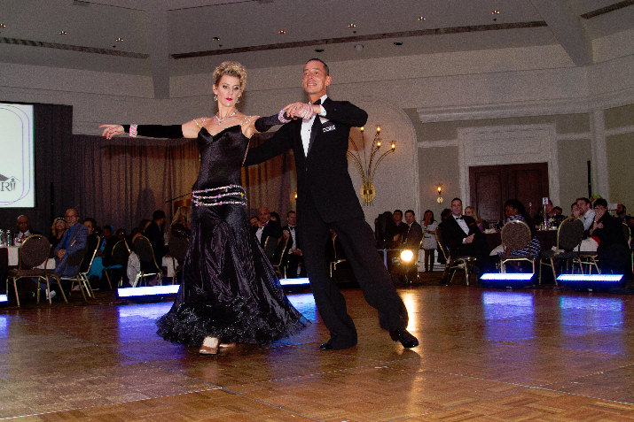 Oregon State Representative Jennifer Williamson dances a Viennese Waltz with Fred Astaire Dance Studio’s Alex Aillon 