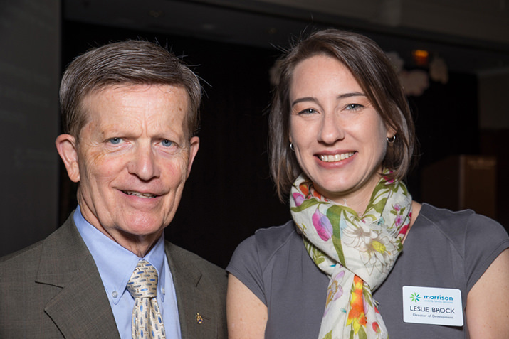 Event keynote speaker Dick Withnell, child welfare advocate and philanthropist and Leslie Brock, Director of Development Morrison Child and Family Services