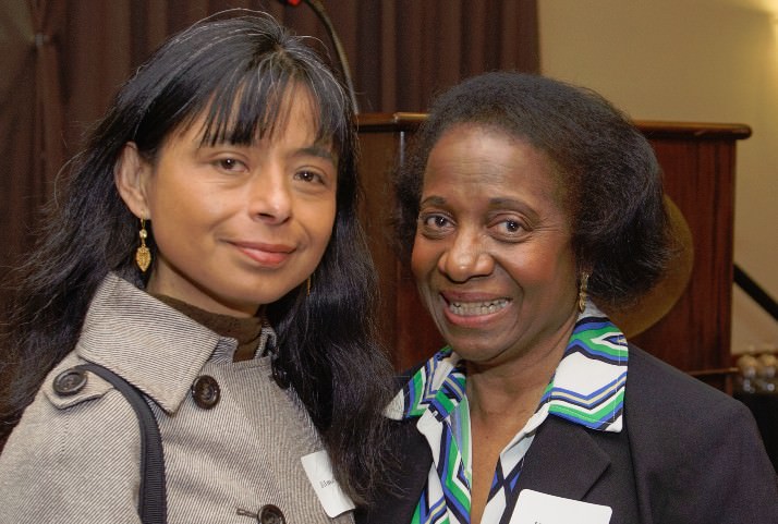 Jilma Meneses, Chief Diversity Officer of Portland State University, with Kay Toran, President and CEO of Volunteers of America Oregon.