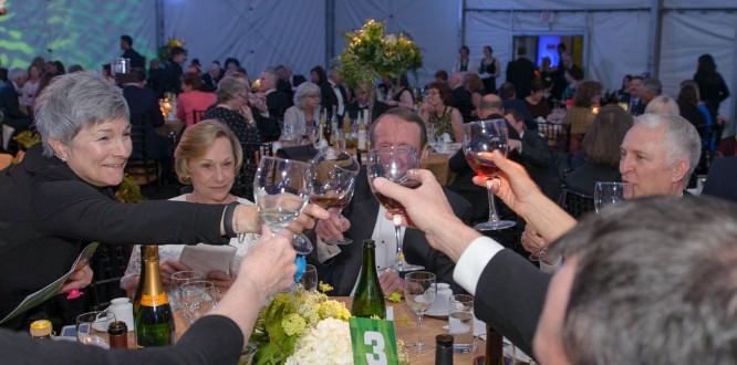 Supporters raised their glasses to honor OMSI.
