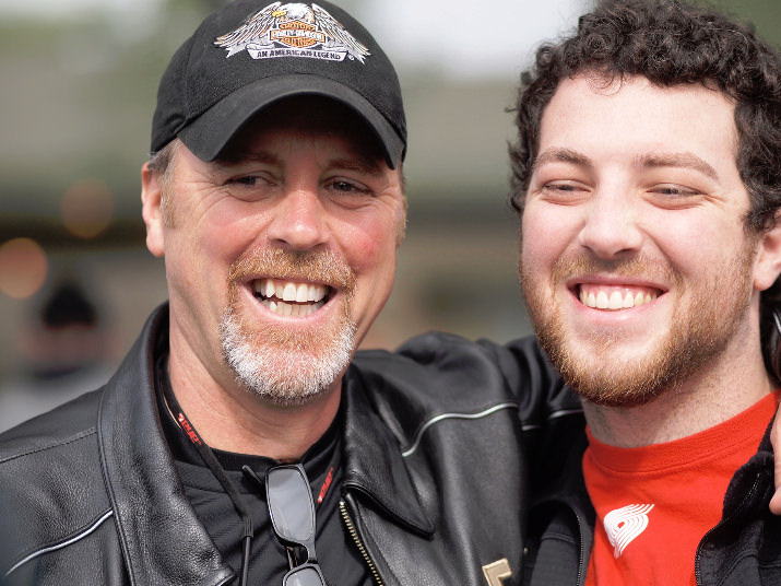 The Ellis family founded CCA in 1995 after their oldest daughter, Alex, lost her battle with cancer. Cliff Ellis, shown here with son, Zack, started the JoyRide five years ago to benefit CCA’s Alexandra Ellis Caring Cabin.