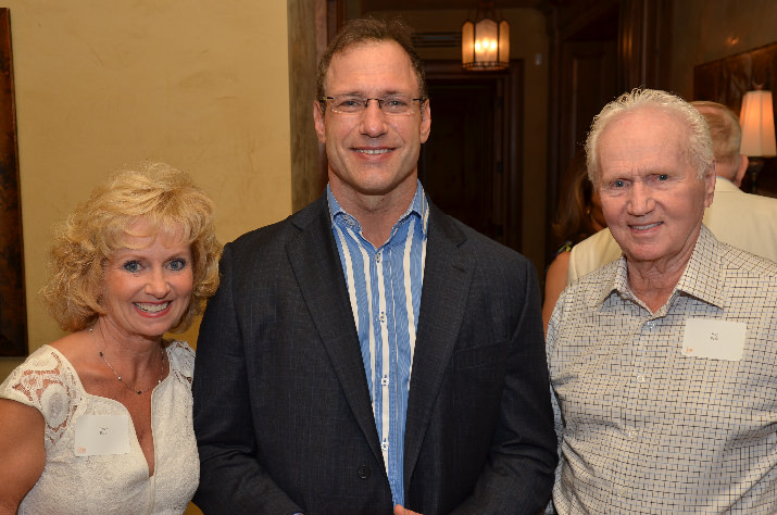 Piper Park (left), keynote speaker Chris Spielman and Ray Park visit at a reception prior to the luncheon. The Park Foundation helped sponsor the annual event.