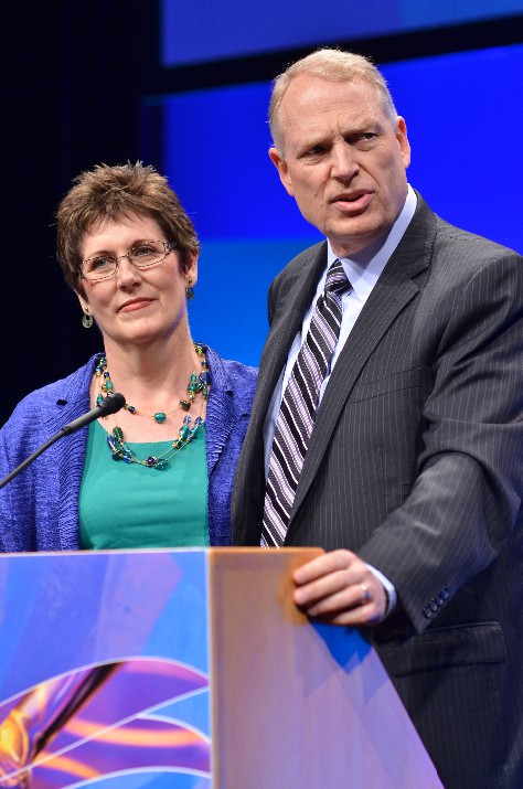 Lake Oswego residents Mark and Ane Hornibrook shared their emotional and powerful story at the luncheon. Mark is a cancer survivor thanks to Providence Cancer Center and cutting-edge treatements. “If it wasn’t for research, I would not have been able to dance at my daughter’s wedding, and I would not be here now,” he said. “Dr. Urba and his team are working diligently with immunotherapy. Continued research is the only medical hope of a permanent cure.”