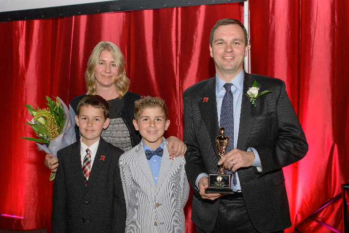 2014 Father of the Year honoree Chris McGowan with his wife Susan and sons Ryan and Kyle. 