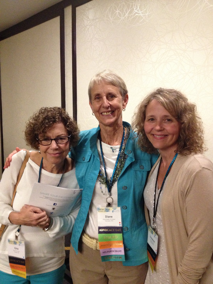 Gina Gess Taylor, Diane O’Connor and Chris O’Hara, board members of the Ovarian Cancer Alliance of Oregon and SW Washington at the Ovarian Cancer National Alliance conference in July. Diane O’Connor is also the national board president of the Ovarian Cancer National Alliance.