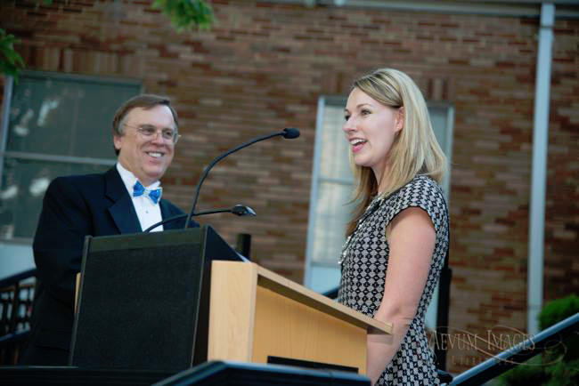 Andrew Edwards (Executive Director of Lakewood Center for the Arts) & Annette Kendall (Assistant Manager of First Republic Bank, title sponsor)