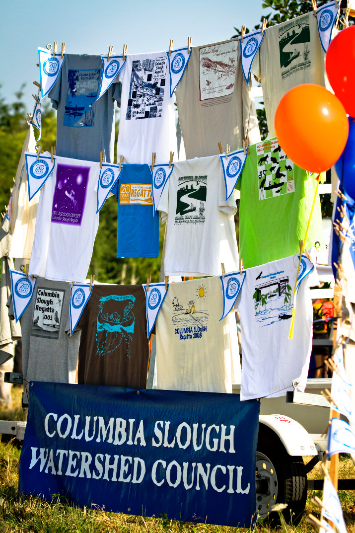  “T-shirts from 20 years of Columbia Slough Regatta events”