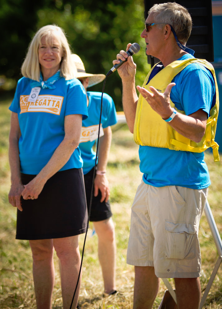 Jane Van Dyke - Executive Director of the Columbia Slough Watershed Council and Portland Mayor Charlie Hales enjoyed the event.