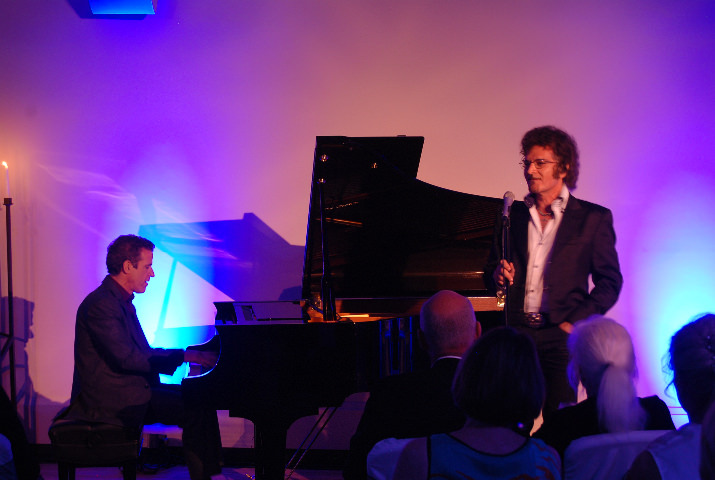 Pianist and film-scorer David Goldblatt accompanies pop legend Gino Vannelli at Edward Center’s Tree of Life “Up Close & Personal” concert.