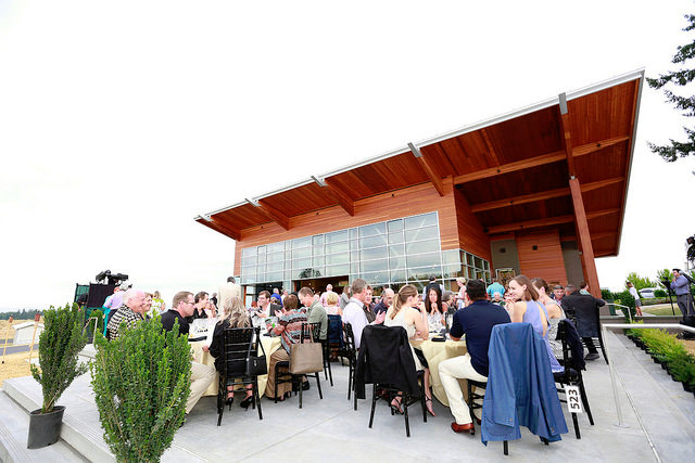 Bill Stoller, founder of Express Employment Professionals and a Pacific University alumnus and trustee, addresses the attendees. Legends 2014 was held at the Stoller Family Estate.