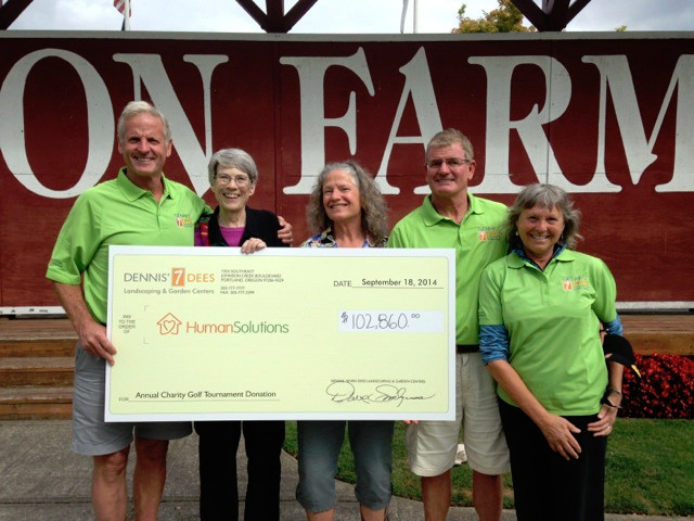 The check presentation with Dean Snodgrass, Jean DeMaster, Carla Piluso, Dave Snodgrass, Terry Ciecko