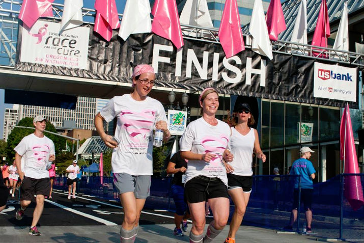 Crossing the finish line brings smiles.