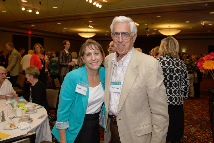 Edwards Center Executive Director Jessica Leitner and Edwards Center parent and Vox member Craig Hannum.