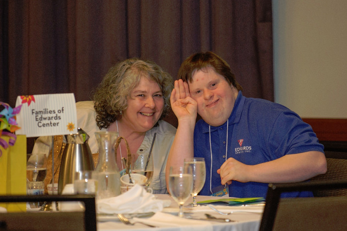 Lisa Krug and her son Neil, an Edwards Center client.