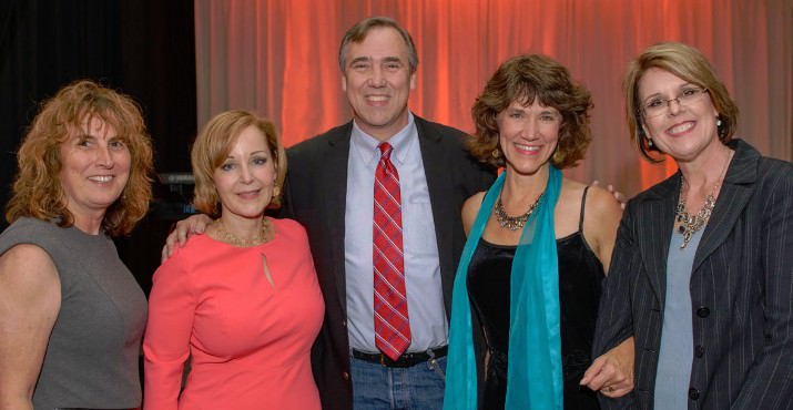 Oregon Senator Jeff Merkley, pictured here with Metropolitan Family Service Development Chair Julie Harrelson, MFS Board Chair Eva Kripalani, MFS CEO Judy Strand, and MFS Board Member Vynette Arnell, spoke at the event and emphasized the importance of MFS programs in the community.