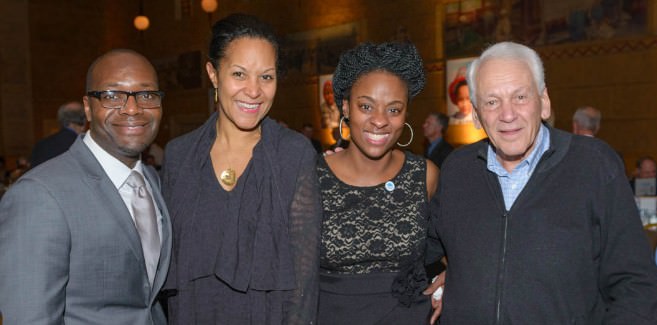 Daniel Capuia; Allison Day, Nike; Dr. Alisha Moreland-Capuia, Medical Director, Volunteers of America & Class 1 Dreamer  and Ken Lewis, Co-Founder of “I Have a Dream” Oregon