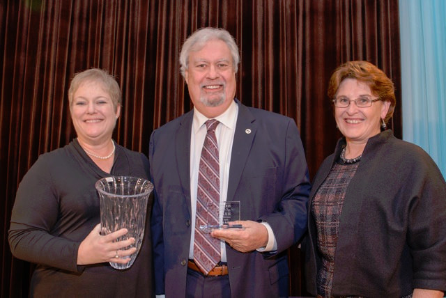 Joyce Newmyer, CEO of Adventist Health: Bob Miller, Operation Santa Claus and Hero of the Heart; Dr. Andrea Cook, President of Warner Pacific College and past honoree 